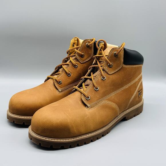 Timberland Boots Mens 11 Brown Nubuck PRO Steel Toe Gritstone 6 Lace Up Work - Picture 4 of 13